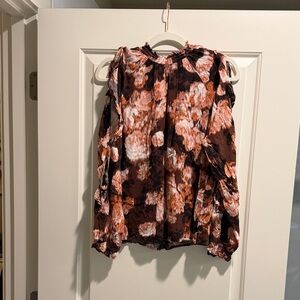 Maurices Floral Blouse - Brown and Pink